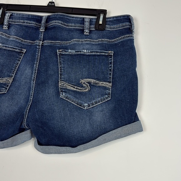 Silver Jean Shorts. The Sam Short. Plus Size 18. Distressed. High Rise. - Picture 6 of 12